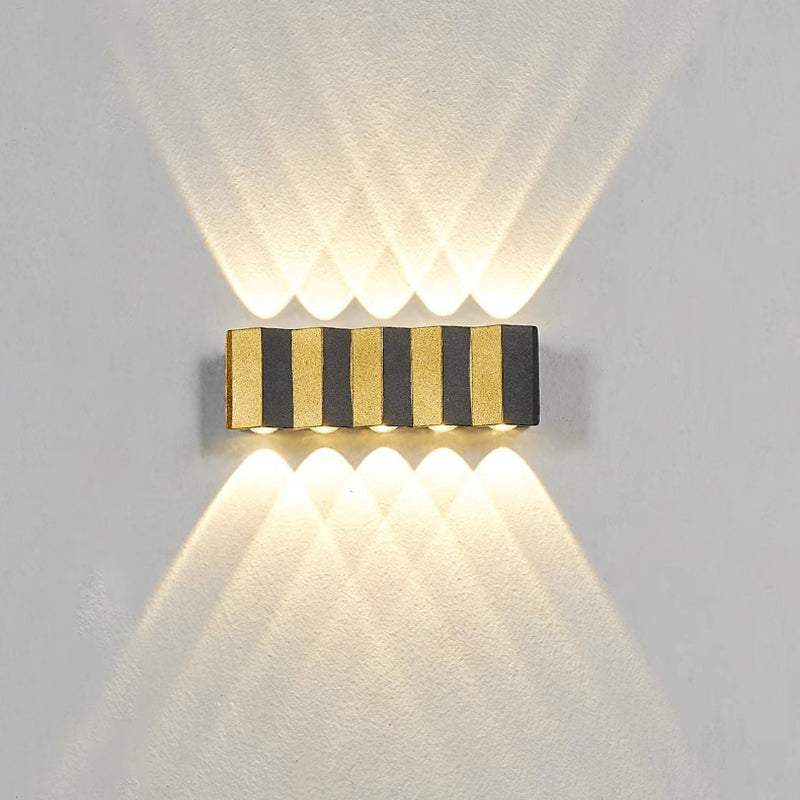 Moderne Einfachheit Wasserdichte Aluminium Rechteckige Gebogene Auf- und Abwärts LED Wandleuchte Lampe für Außenpatio