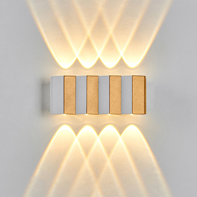 Moderne Einfachheit Wasserdichte Aluminium Rechteckige Gebogene Auf- und Abwärts LED Wandleuchte Lampe für Außenpatio