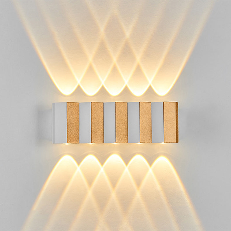 Moderne Einfachheit Wasserdichte Aluminium Rechteckige Gebogene Auf- und Abwärts LED Wandleuchte Lampe für Außenpatio