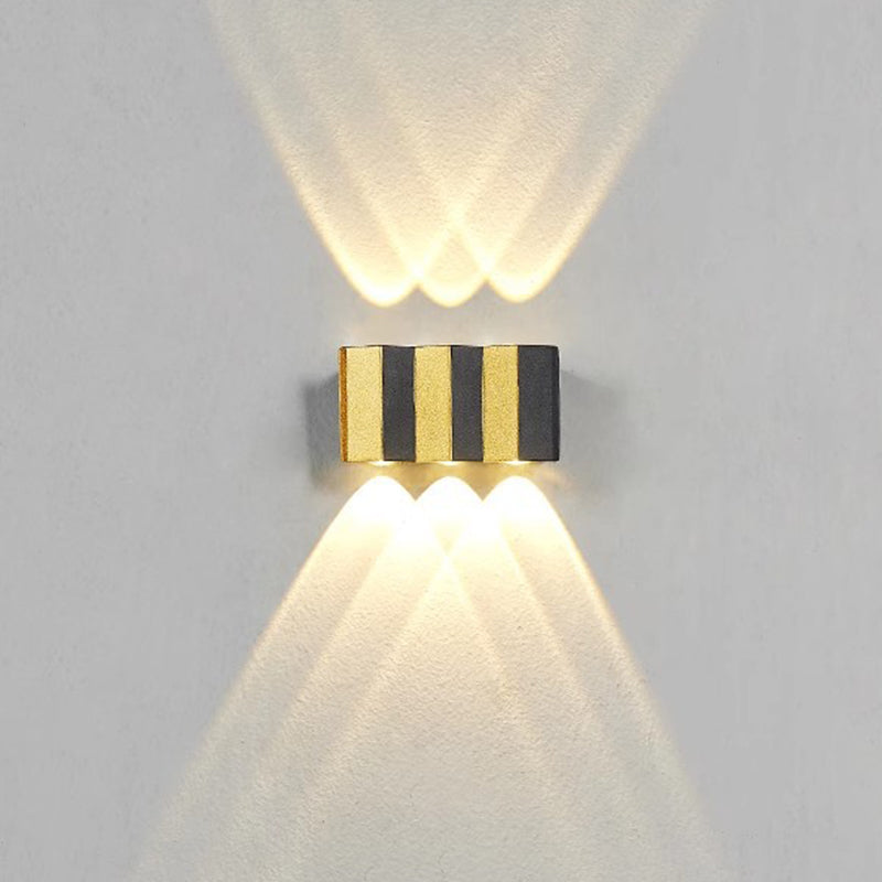 Moderne Einfachheit Wasserdichte Aluminium Rechteckige Gebogene Auf- und Abwärts LED Wandleuchte Lampe für Außenpatio