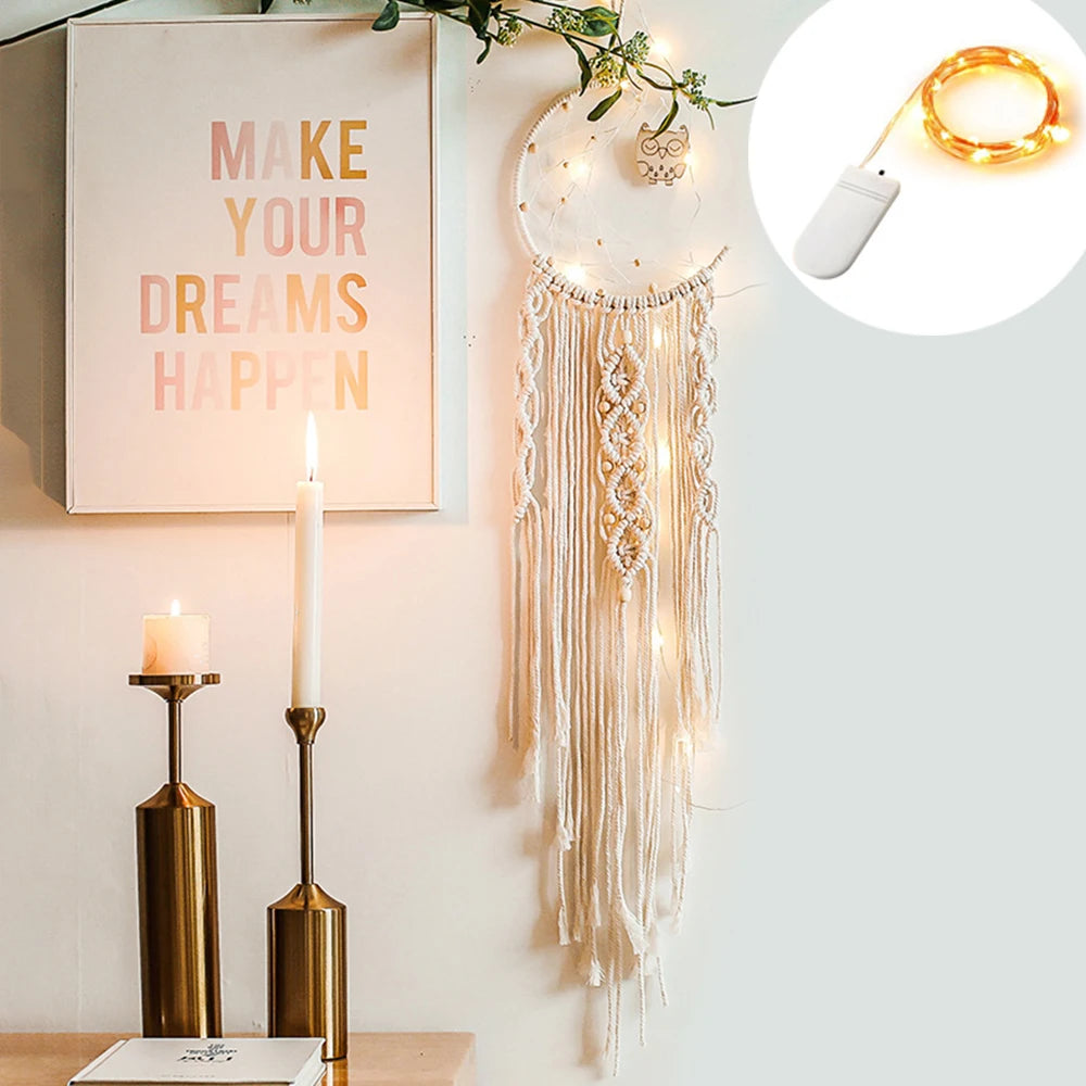 2+1 gratis! Makramee-Mond-Dekoration – Traumfänger im Boho-Stil für Ihre Wand - makramee
