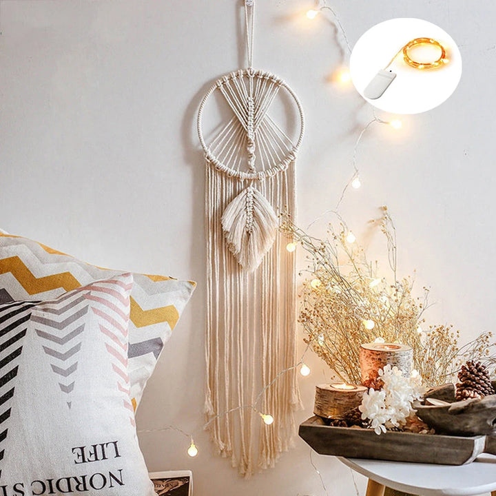 2+1 gratis! Makramee-Mond-Dekoration – Traumfänger im Boho-Stil für Ihre Wand - makramee