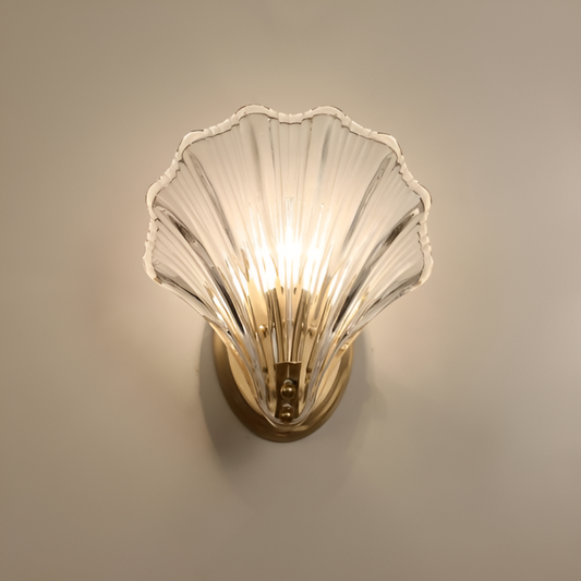 ChicShell - Minimalistische Glasschalen-Wandleuchte mit Druckknopfschalter
