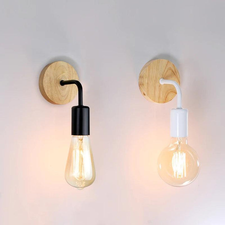 Holz Wandlampe Vintage Wandleuchten Leuchte E27 110V 220V Nachttisch Retro Lampe Industrielle Dekoration Esszimmer Schlafzimmer Licht