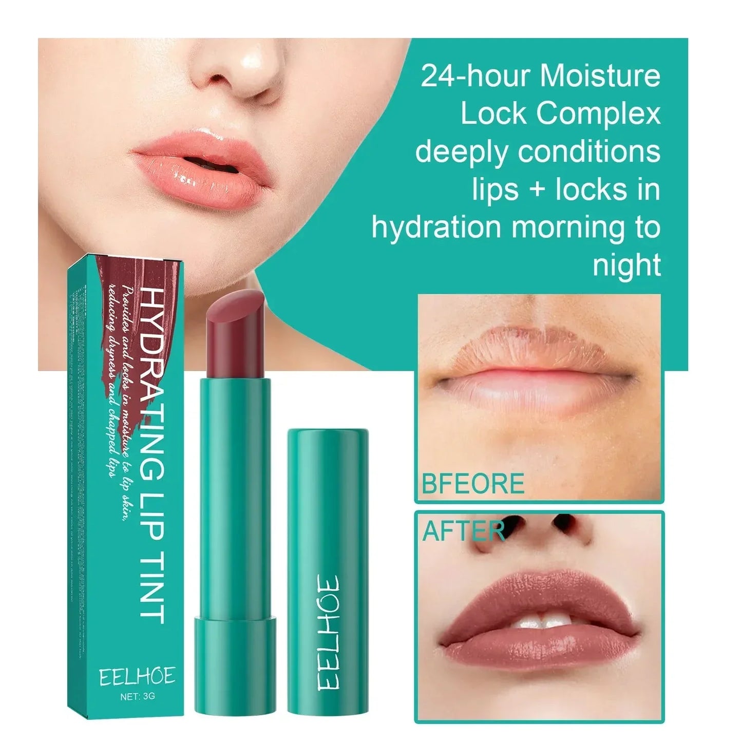 24 Stunden feuchtigkeitsspendende Lippenstiftfarbe | 1+2 GRATIS