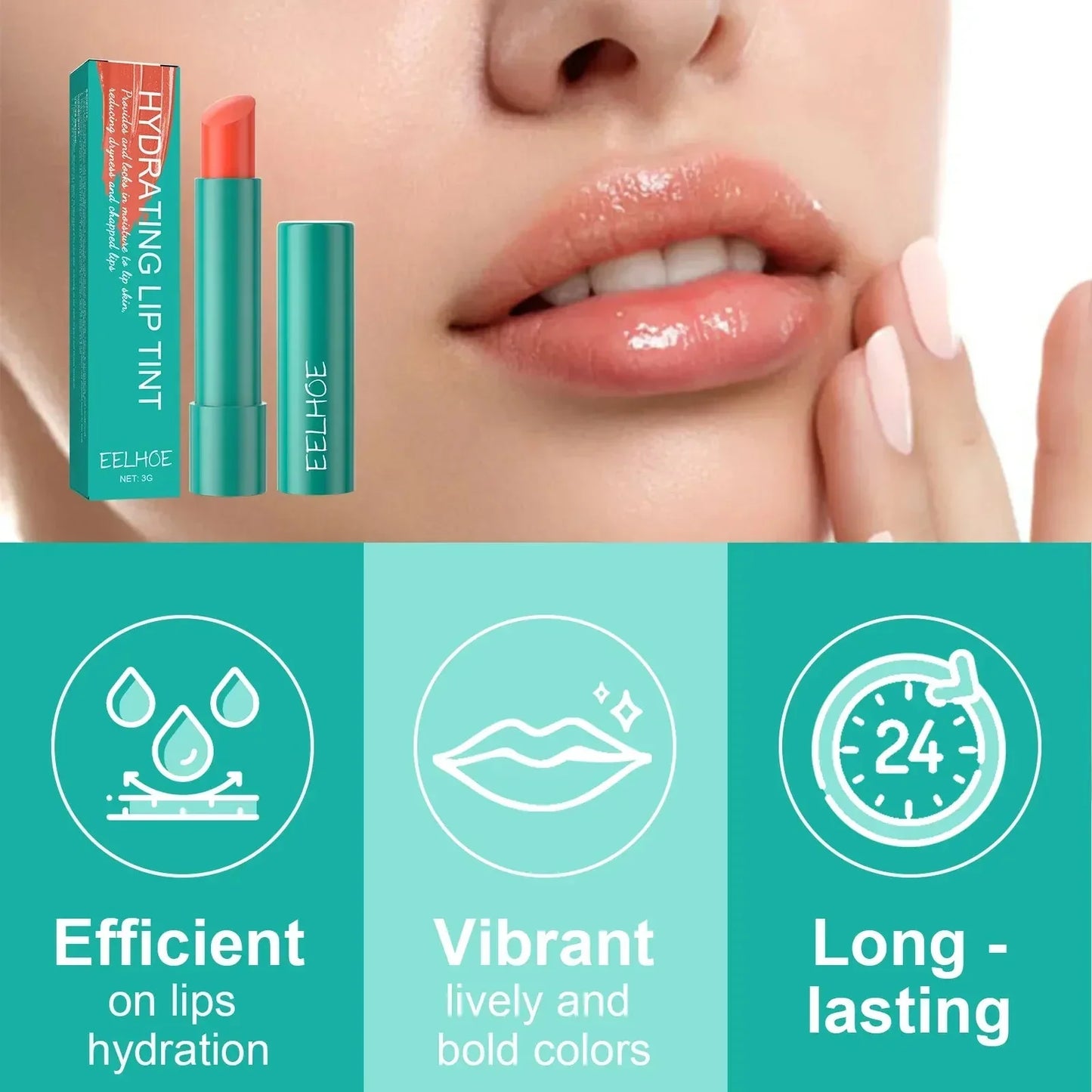24 Stunden feuchtigkeitsspendende Lippenstiftfarbe | 1+2 GRATIS