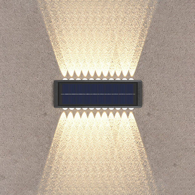 Moderne Einfachheit Solar Wasserdicht Rechteckige ABS PVC LED Wandleuchte Lampe Für Außenpatio