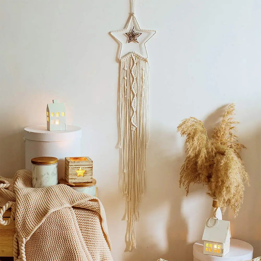 2+1 gratis! Makramee-Mond-Dekoration – Traumfänger im Boho-Stil für Ihre Wand - makramee