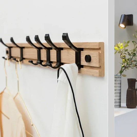 Verstellbare Wandgarderobe – Garderobe aus Bambus