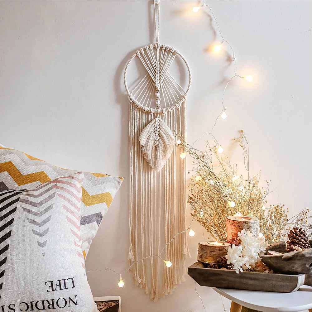 2+1 gratis! Makramee-Mond-Dekoration – Traumfänger im Boho-Stil für Ihre Wand - makramee