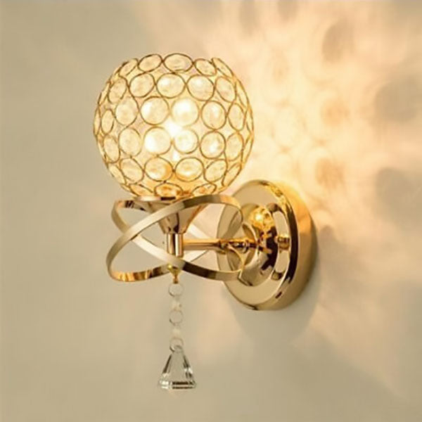 Zeitgenössische kreative Kristallkugel 1-Licht Wandleuchtenlampe für das Wohnzimmer