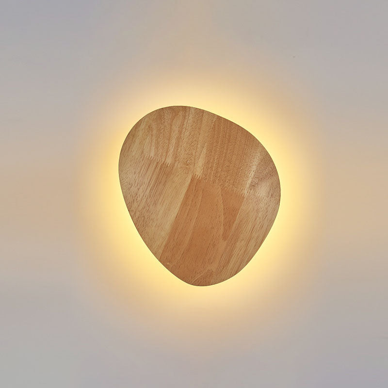 Moderne Minimalistische Runde Irreguläre Oval Holz LED Wandleuchte Lampe Für Wohnzimmer
