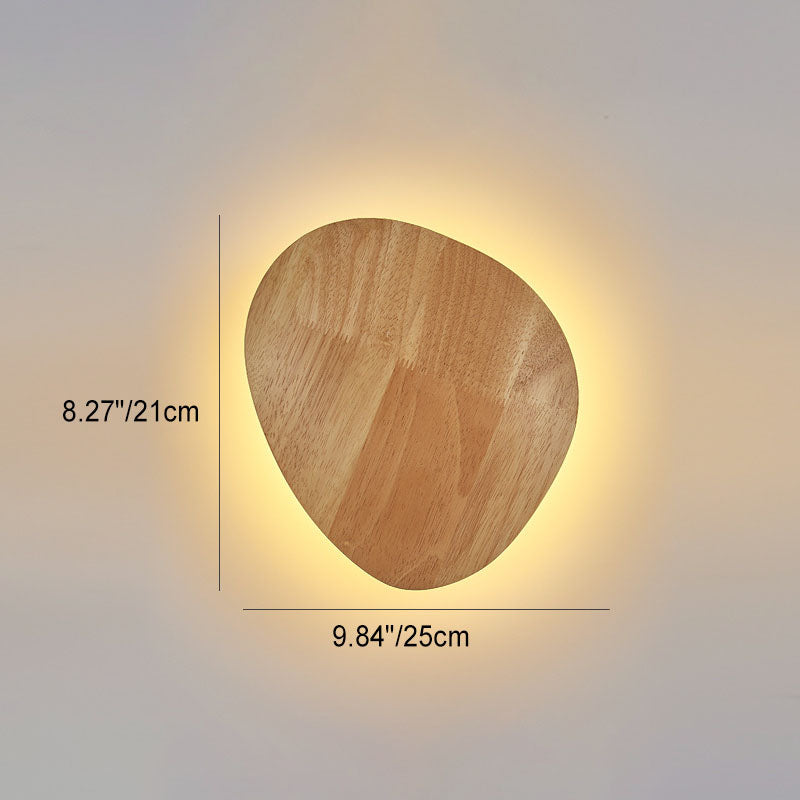Moderne Minimalistische Runde Irreguläre Oval Holz LED Wandleuchte Lampe Für Wohnzimmer