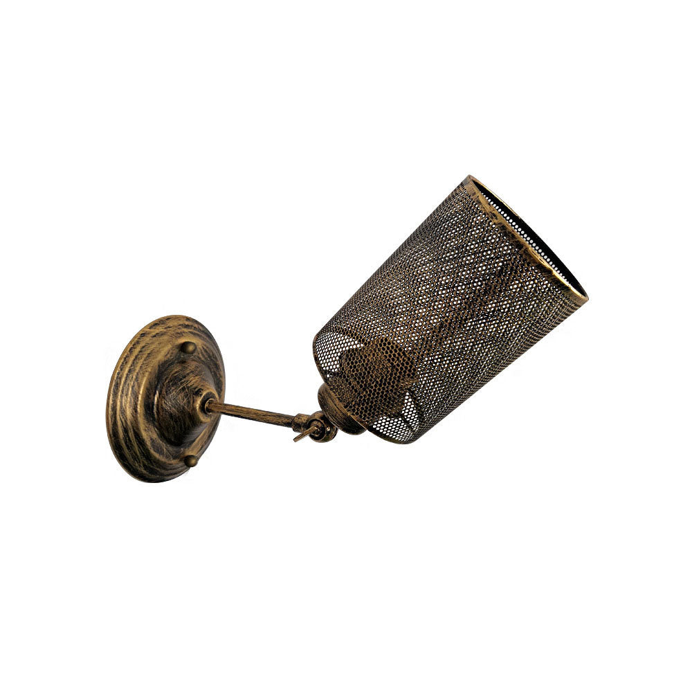 Traditionelle Bauernhaus Eisen-Maschen-Zylinder 1-Licht Wandleuchte Lampe für Wohnzimmer