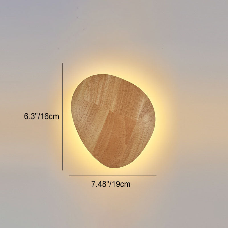 Moderne Minimalistische Runde Irreguläre Oval Holz LED Wandleuchte Lampe Für Wohnzimmer