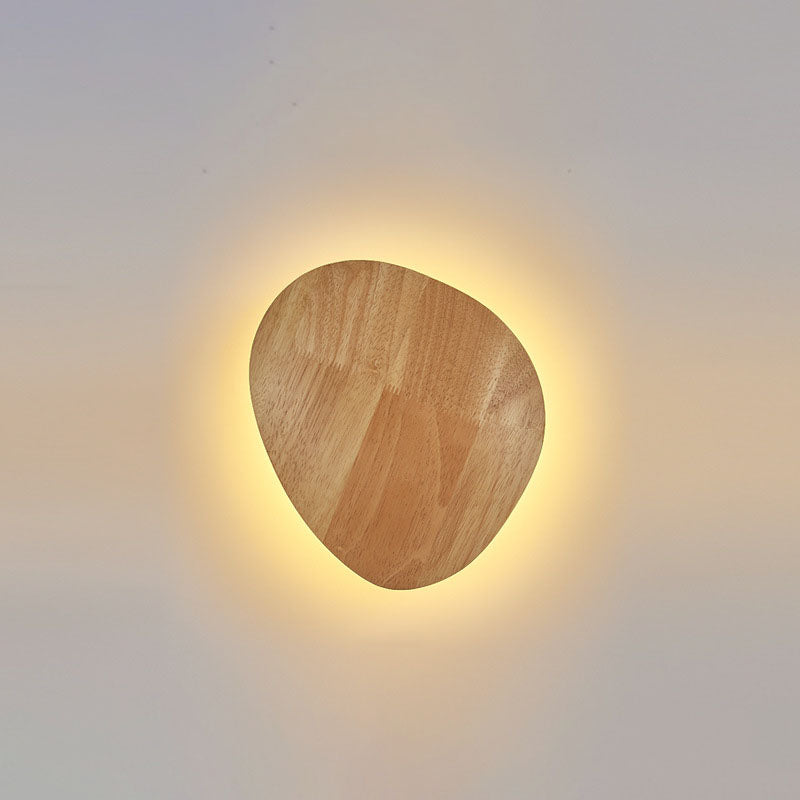 Moderne Minimalistische Runde Irreguläre Oval Holz LED Wandleuchte Lampe Für Wohnzimmer