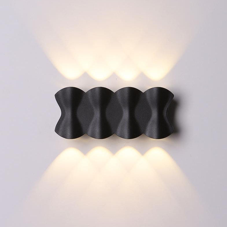 Moderne Einfachheit Rechteck Welle Aluminium LED Außenwandleuchte Lampe Für Außenpatio