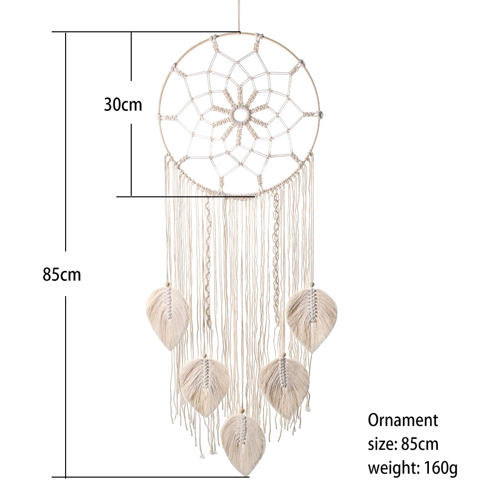 2+1 gratis! Makramee-Wandkunst mit hängenden Blättern – Boho-Dekoration für Ihr Zuhause - makramee