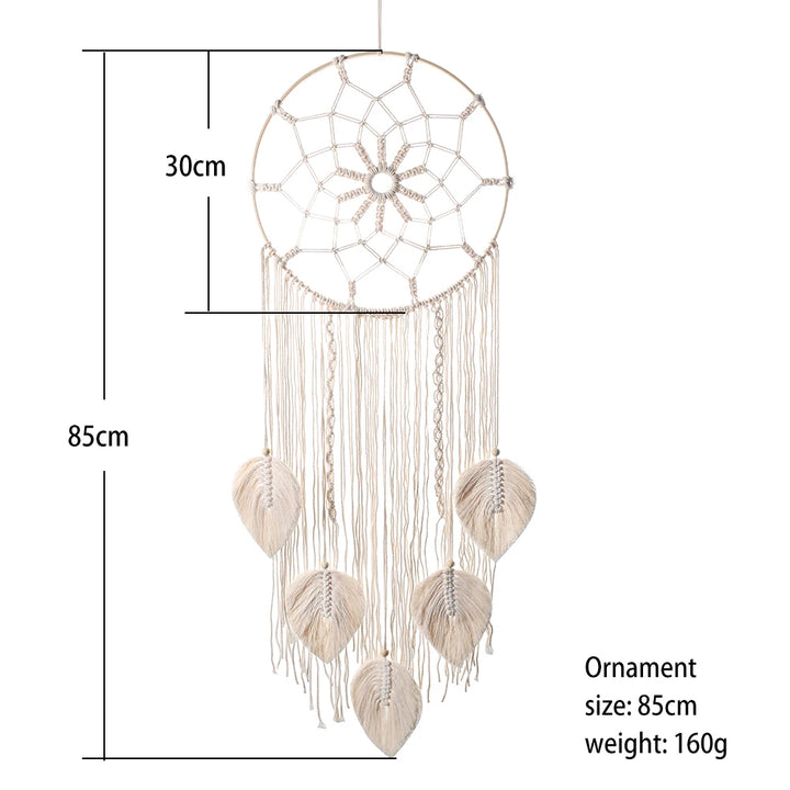 2+1 gratis! Makramee-Wandkunst mit hängenden Blättern – Boho-Dekoration für Ihr Zuhause - makramee