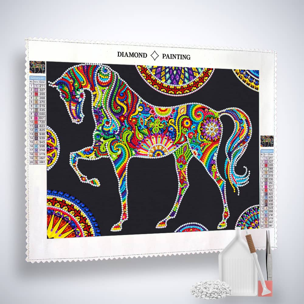 2+1 gratis! |  Diamond Painting Nachtleuchtend - Edles Pferd