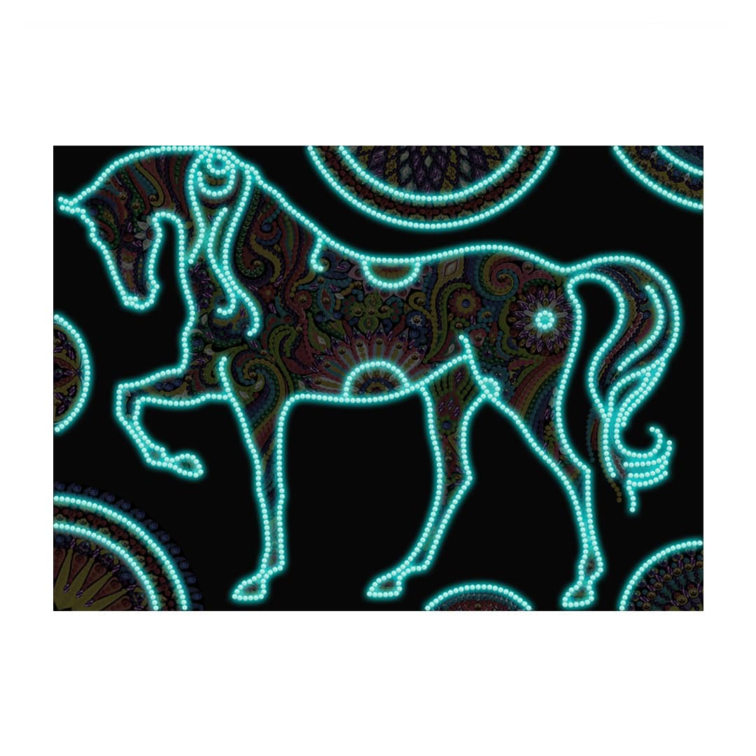 2+1 gratis! |  Diamond Painting Nachtleuchtend - Edles Pferd