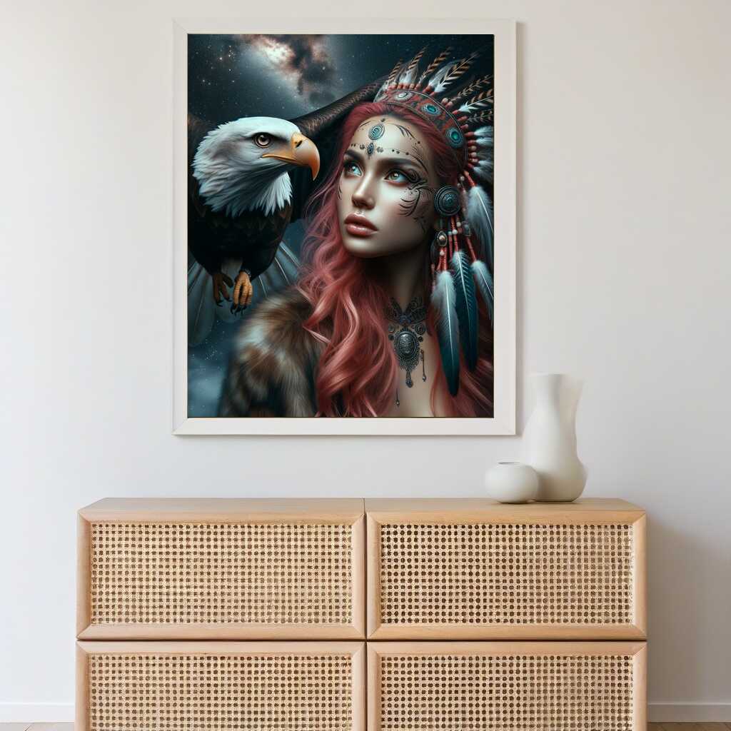 2+1 gratis! |  Diamond Painting - Adler und Frau