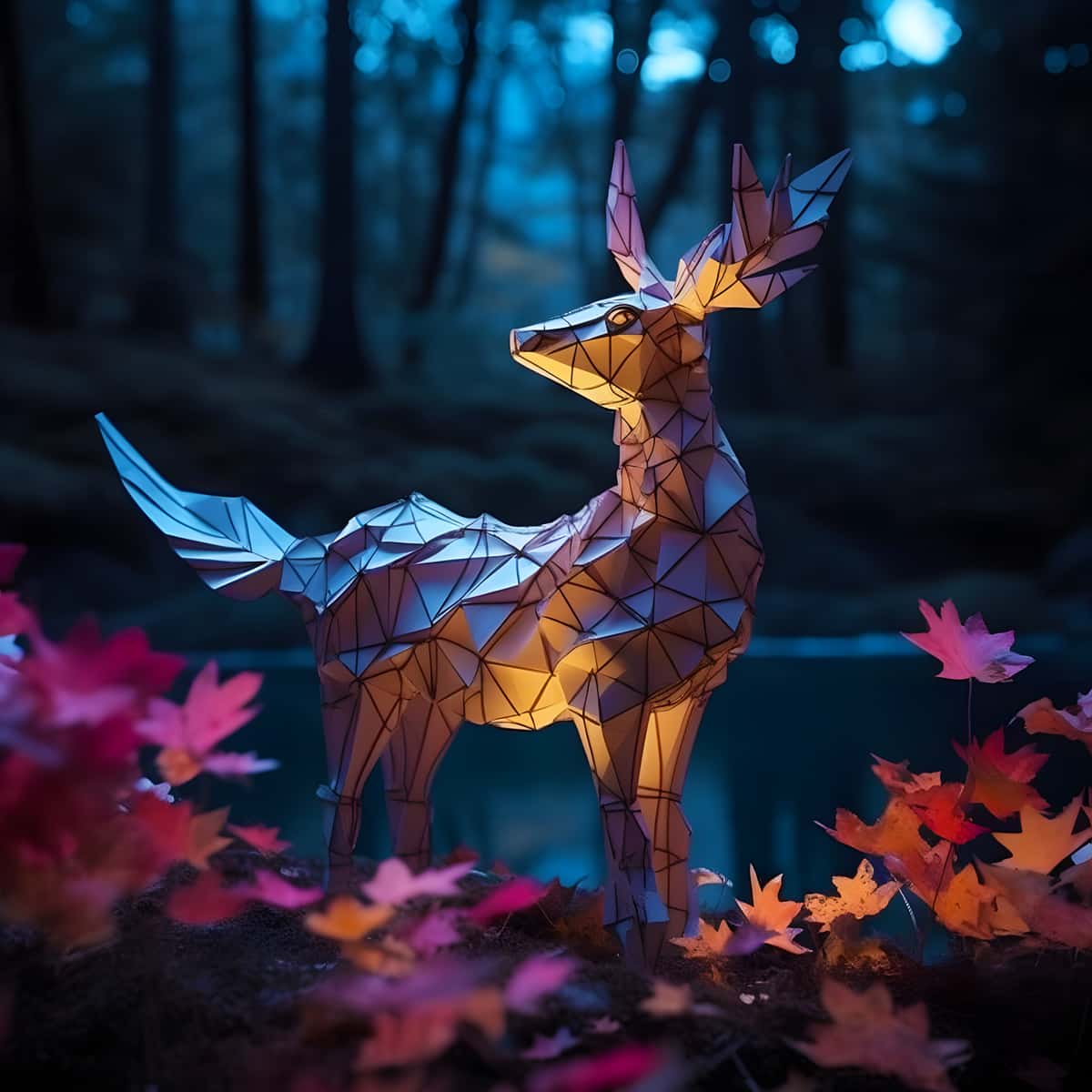 2+1 gratis! |  Diamond Painting - Mystisches Reh im Wald
