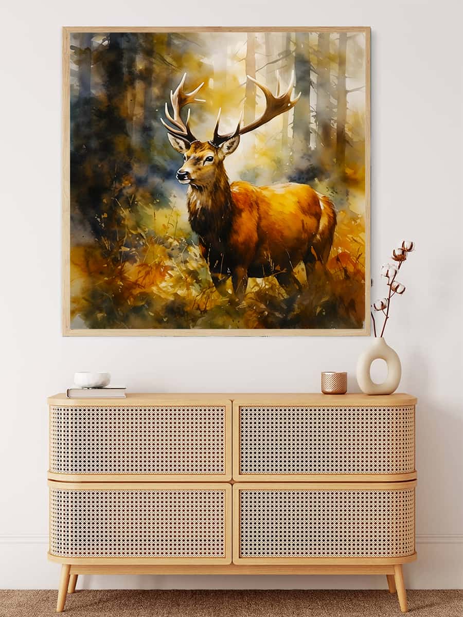 2+1 gratis! |  Diamond Painting - Prachtvoller Hirsch im Wald