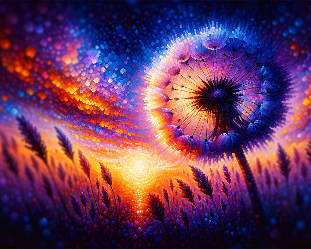 2+1 gratis! |  Diamond Painting - Pusteblume im Sonnenuntergang