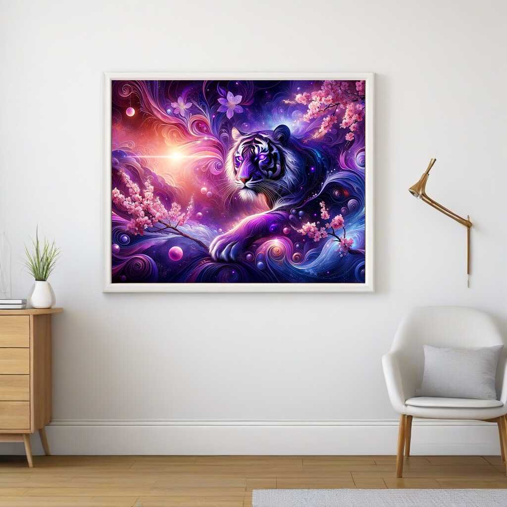 2+1 gratis! |  Diamond Painting - Lila Tiger