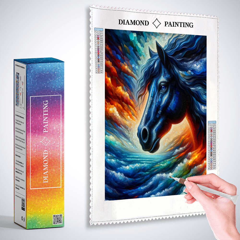 2+1 gratis! |  Diamond Painting - Black Horse