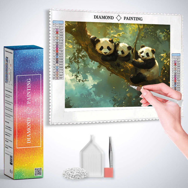 2+1 gratis! |  Diamond Painting - Harmonische Pandas