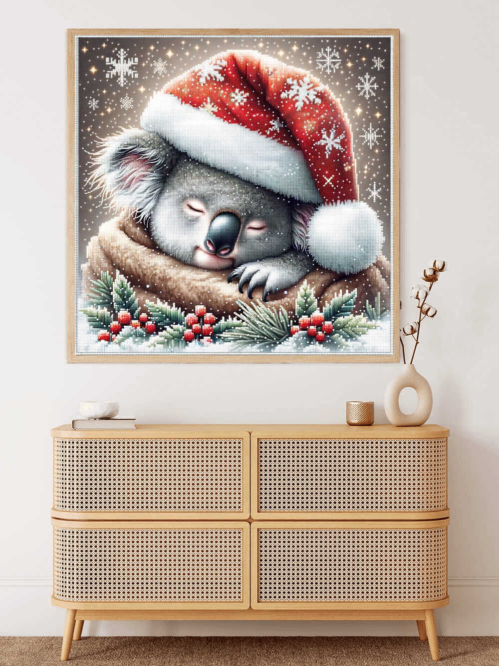 2+1 gratis! |  Diamond Painting - Koala mit Weihnachtsmütze