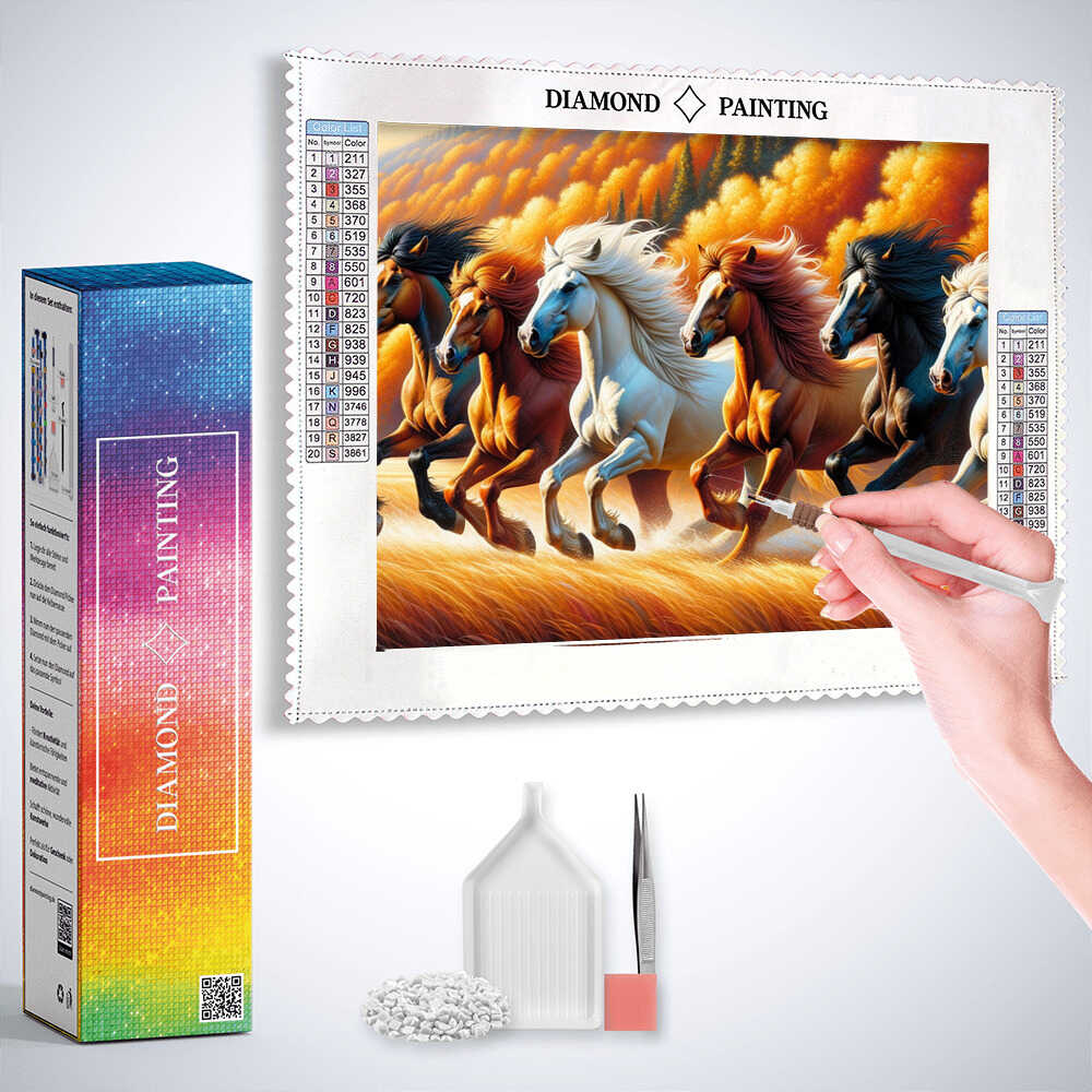 2+1 gratis! |  Diamond Painting - Wilde Pferde