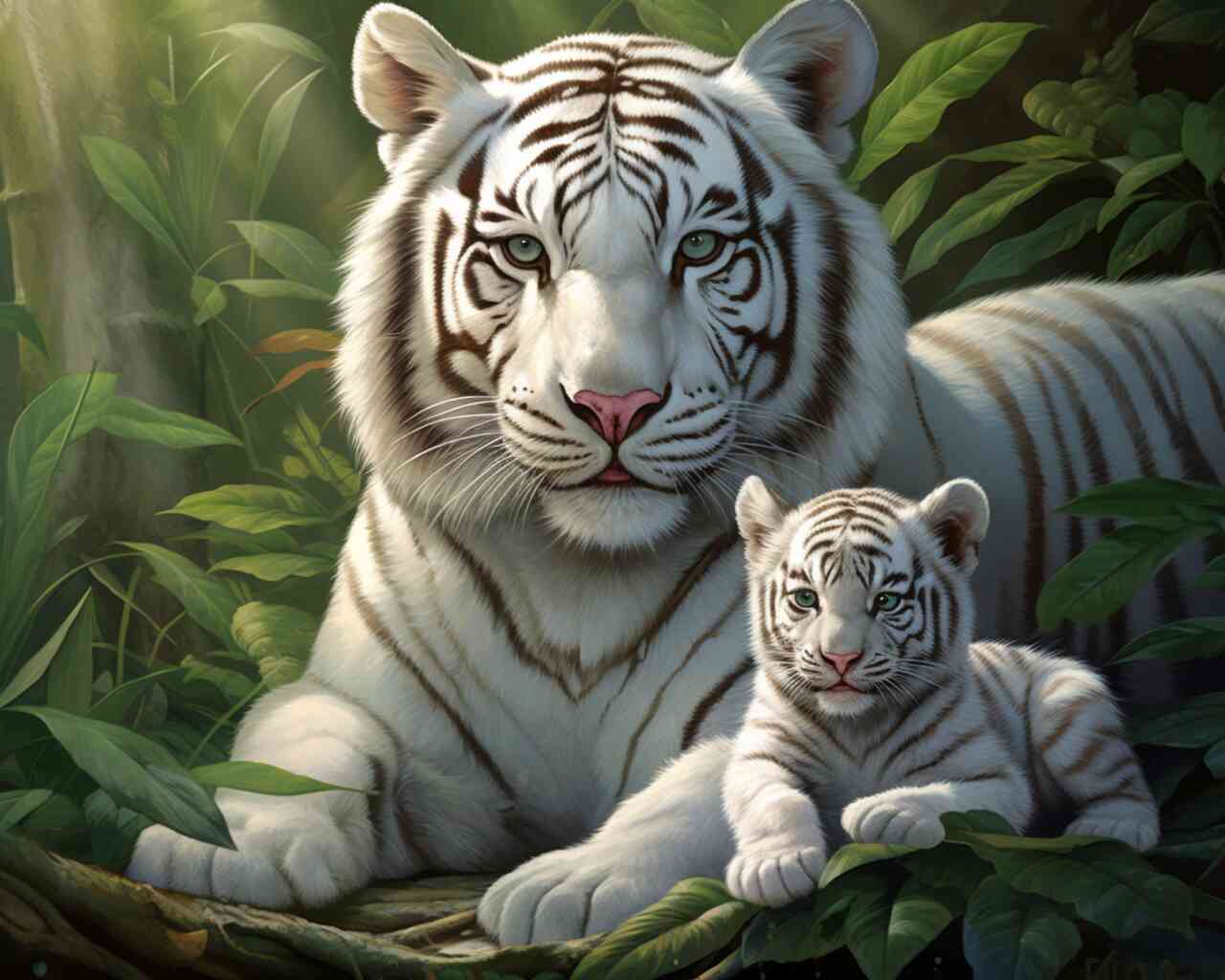 2+1 gratis! |  Diamond Painting - Geheimnisse des Dschungels, Mutter und Kind
