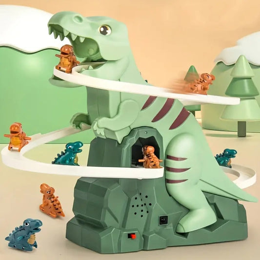Dinosaurier Kinderspielzeug - Dino-Spielzeug - Autorennbahn im Dino-Stil