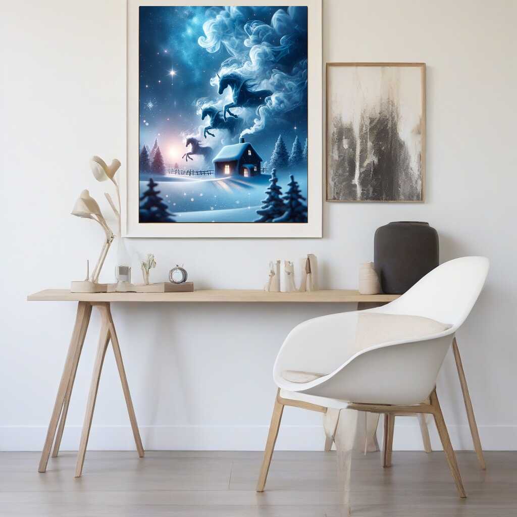 2+1 gratis! |  Diamond Painting - Pferde Rauch Winter