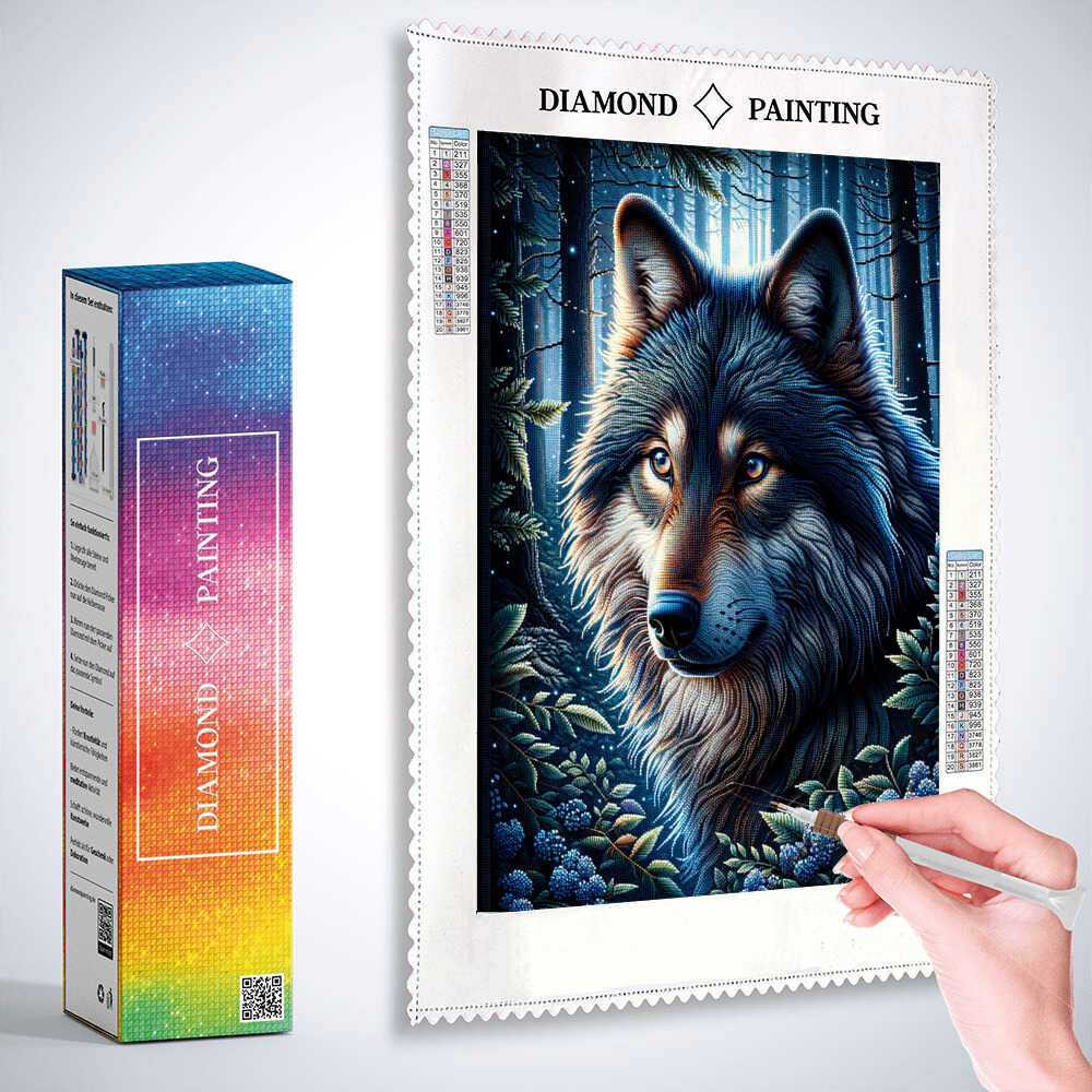 2+1 gratis! |  Diamond Painting - Farbimpression liebevoller Wolf