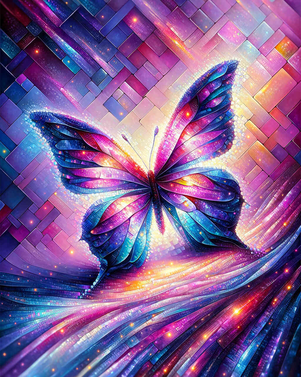 2+1 gratis! |  Diamond Painting - Schmetterling Farbmix