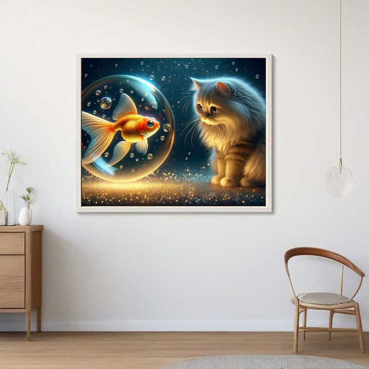 2+1 gratis! |  Diamond Painting - Katze und Goldfisch