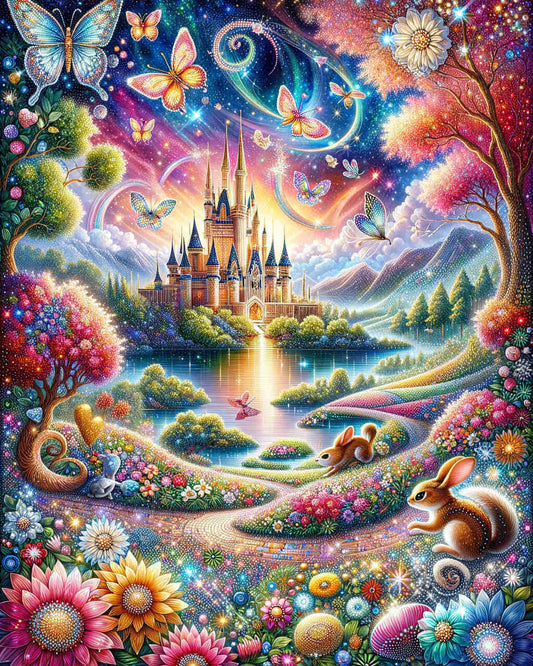 2+1 gratis! |  Diamond Painting - Häschen Streifenhörnchen