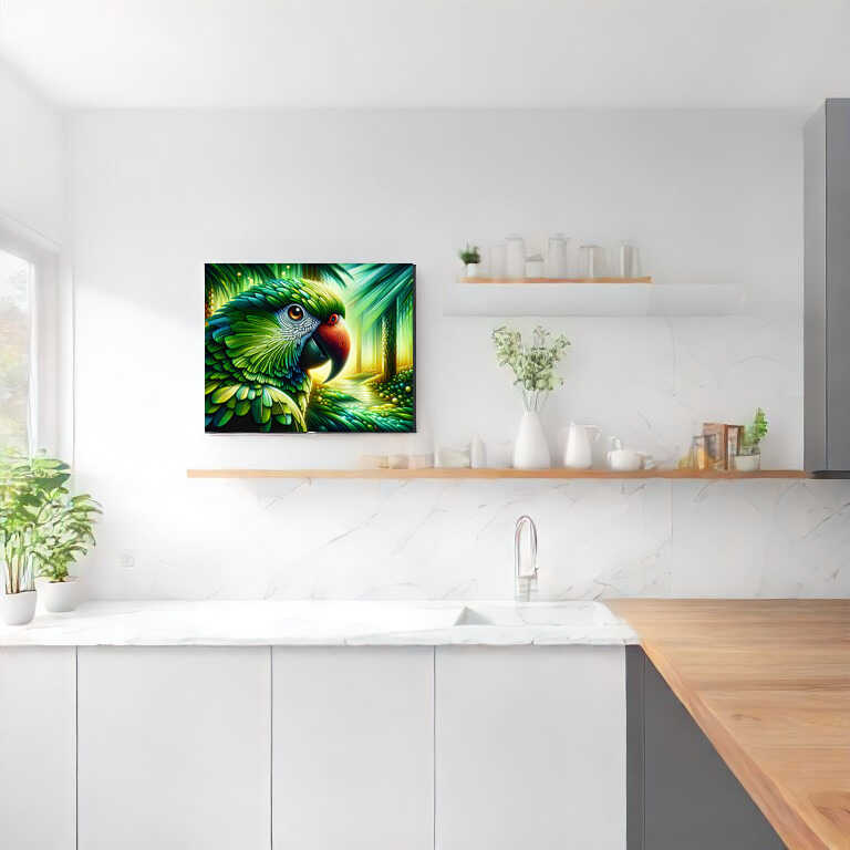 2+1 gratis! |  Diamond Painting - Papagei, Grün