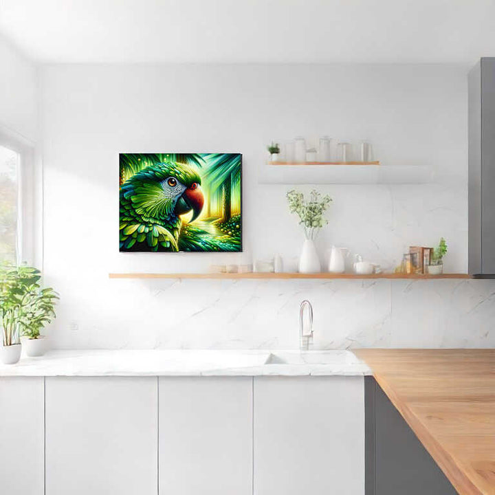 2+1 gratis! |  Diamond Painting - Papagei, Grün