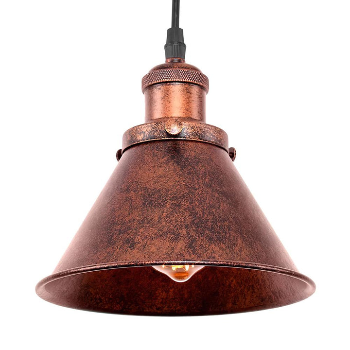 Industrielle Vintage-Antik-Kupfer-Pendelleuchte