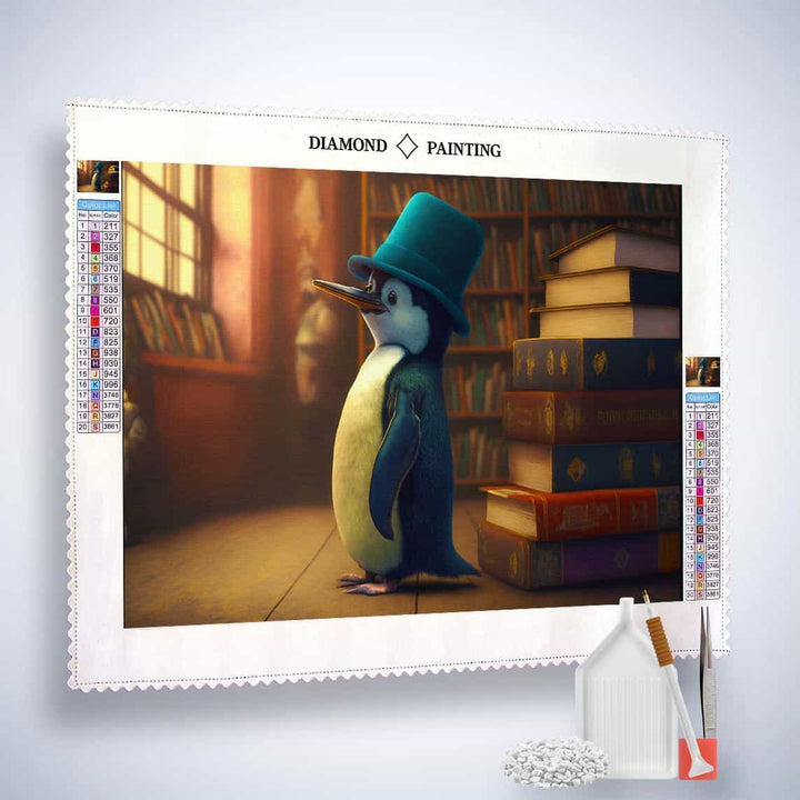 2+1 gratis! |  Diamond Painting - Pinguin mit Hut