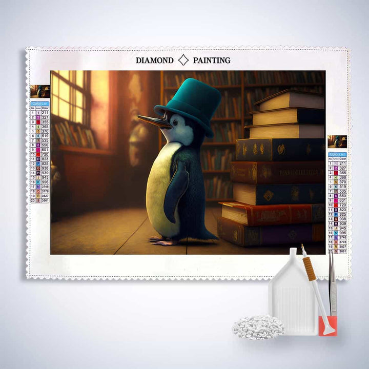 2+1 gratis! |  Diamond Painting - Pinguin mit Hut