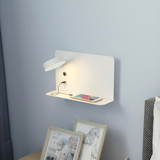 GlowCharge LED Wandleuchte mit USB-Ladegerät | Moderne Beleuchtung mit Schalter
