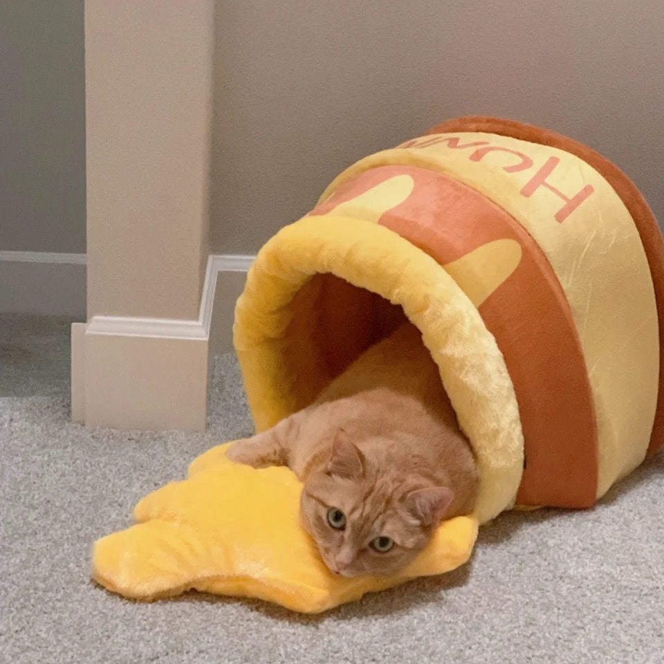 Honigglas-Katzenbett