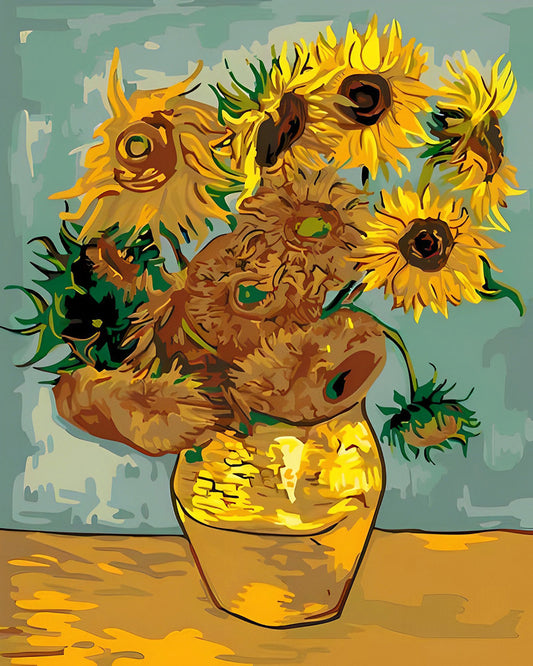 2+1 gratis! - Malen nach Zahlen -  Van Gogh, Abstrakte Sonnenblumen Malen nach Zahlen