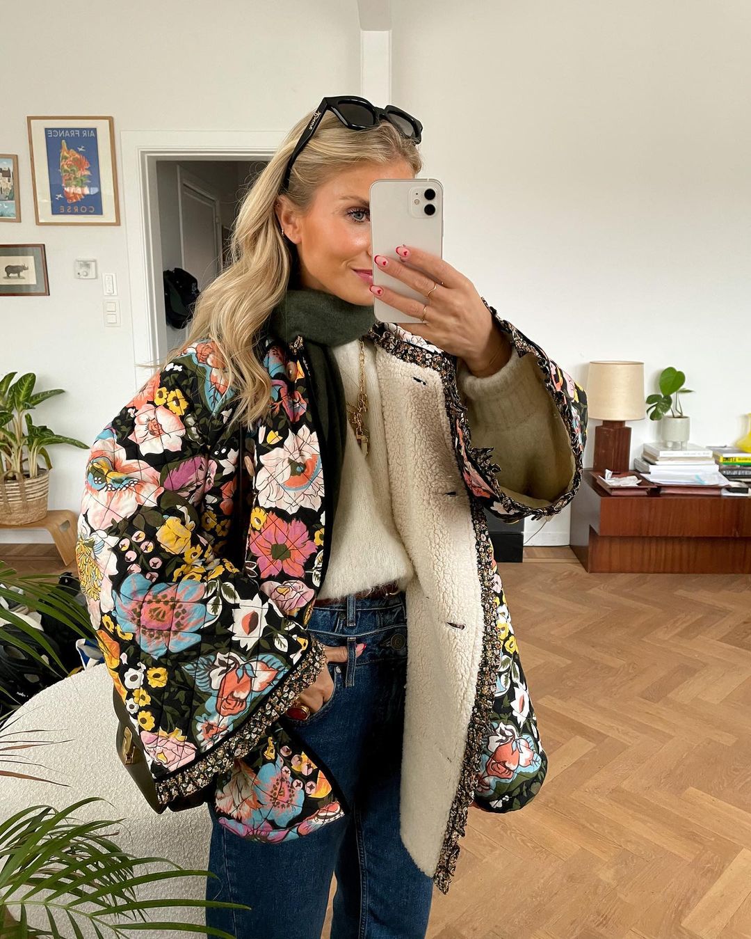 KYRA - Extra warm gefütterter Mantel mit Blumendruck (Modetrend 2023)
